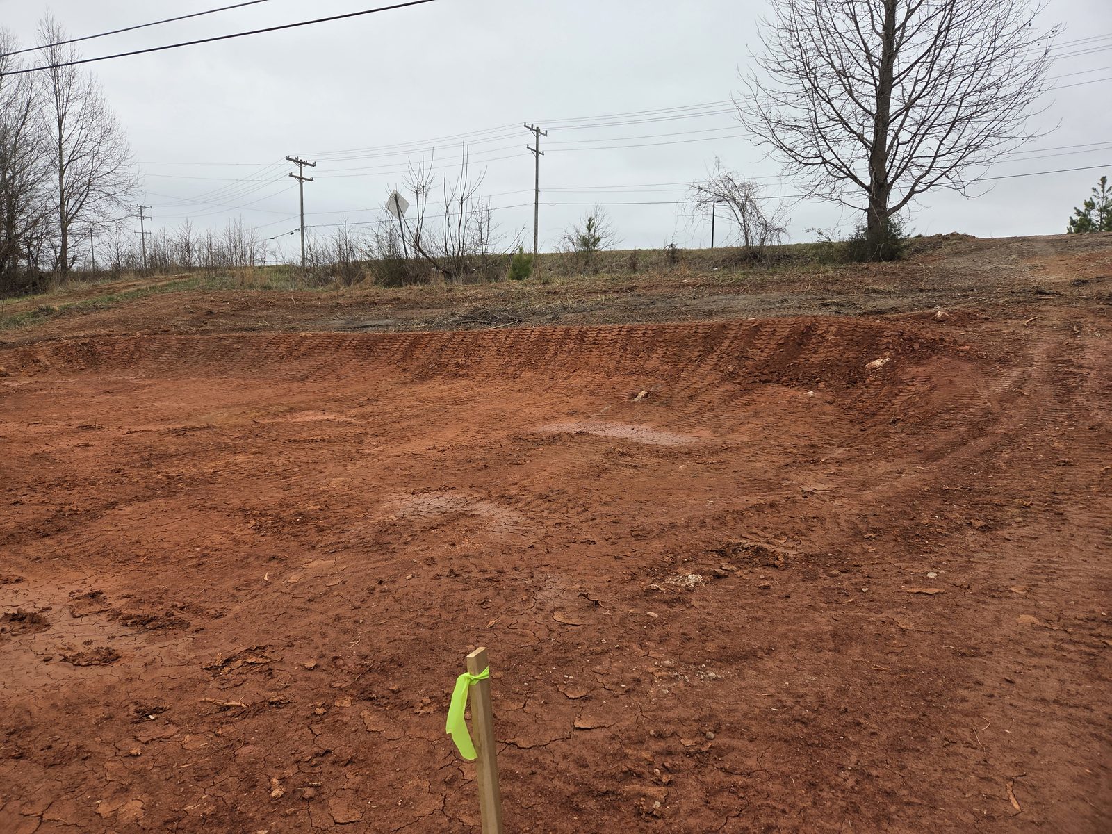 Graded building pad on an Easley, SC site